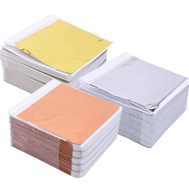 Gold Leaf Foil - 100Pcs Imitation Gold Sliver Copper Foil