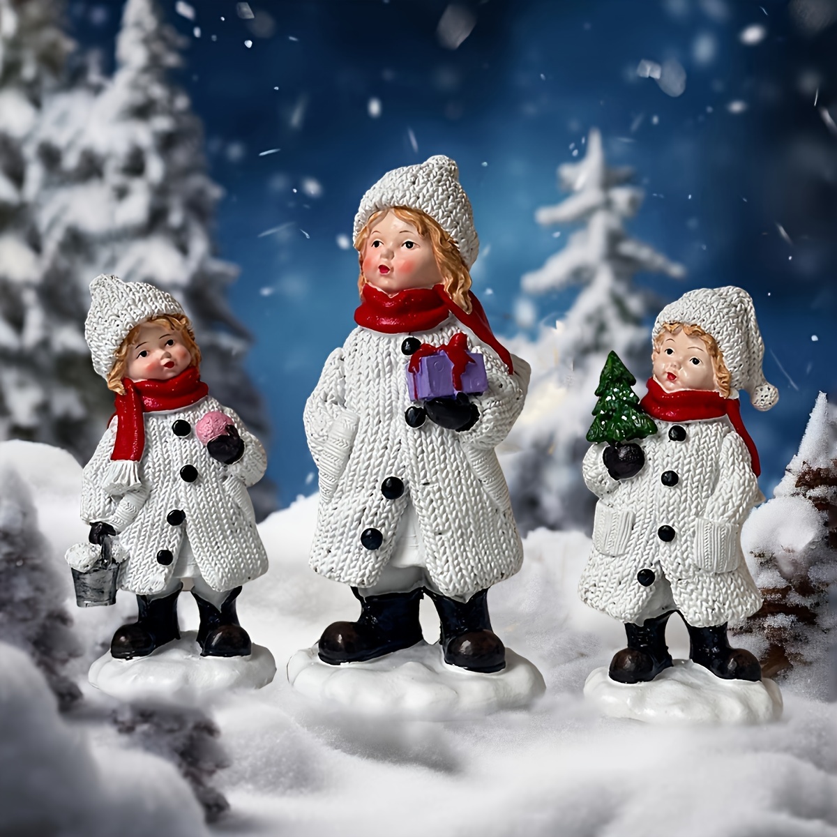 Resin Art Tree - Gorgeous Snowman Resin Statue Holding Gift