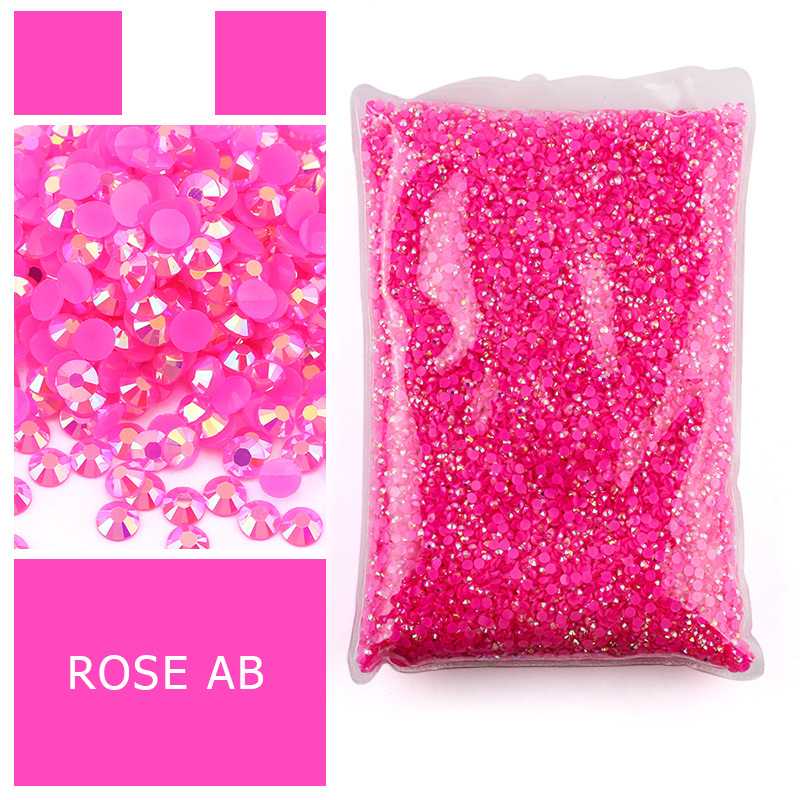 Resin Art Quantity - Hot Pink Flatback Resin Rhinestones, Non