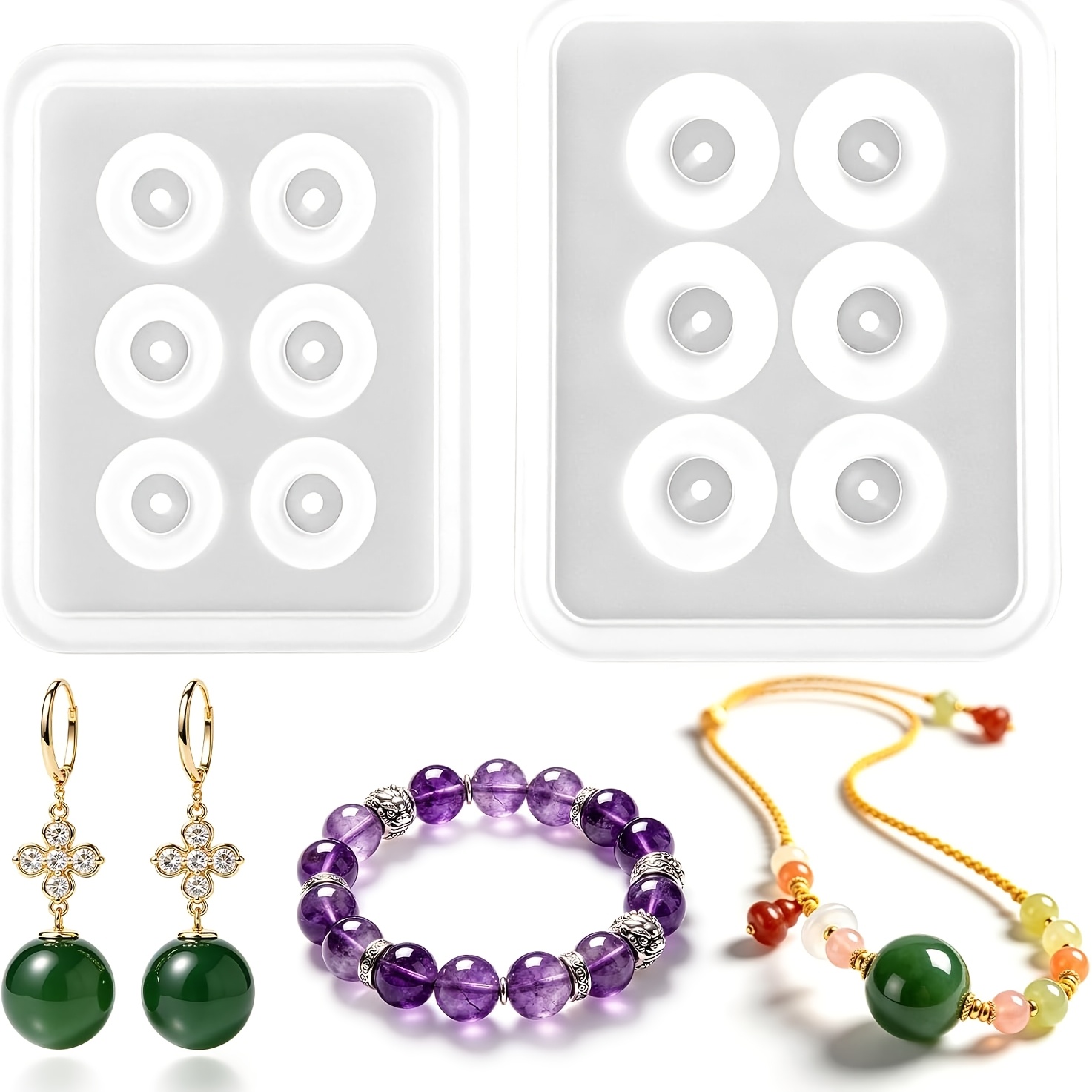 Resin Art Guide - Two Perforated Spherical Silicone Bead Molds,