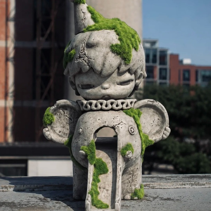 Resin Art Sculptures - POP MART Hirono Elephant Slide Resin