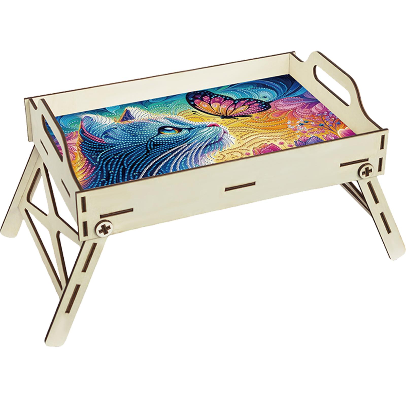 Resin Art Wooden Tray - 5D DIY Diamond Painting Serving Tray