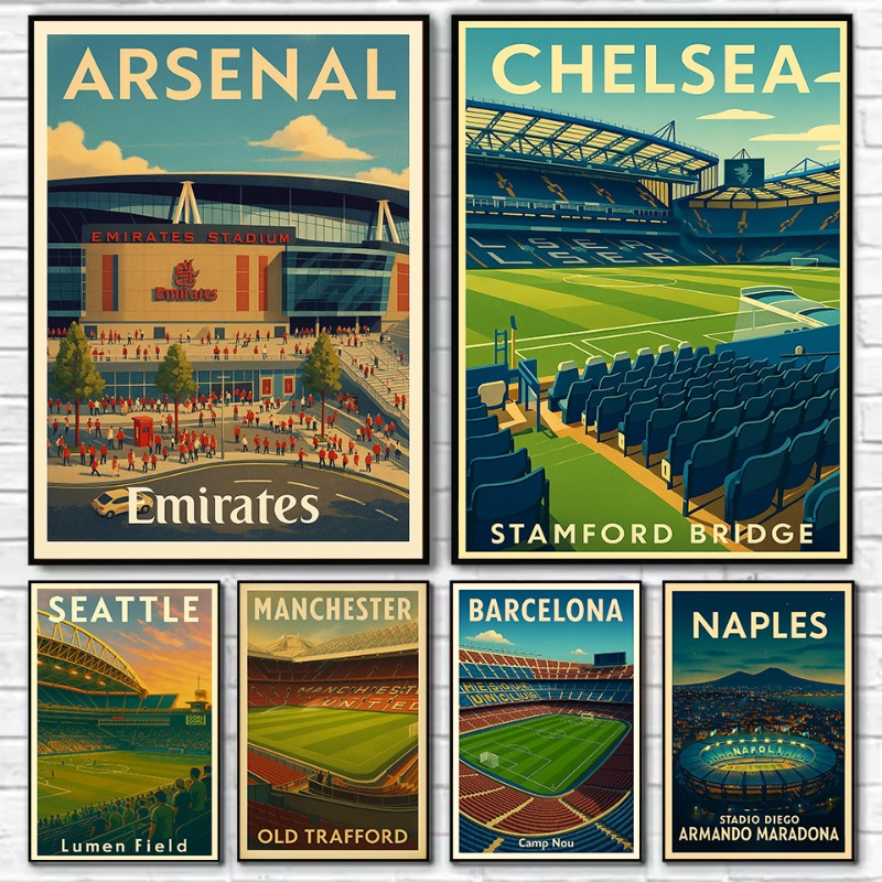 Resin Art Wall - Retro Famous Football Field Arsenal Emirates