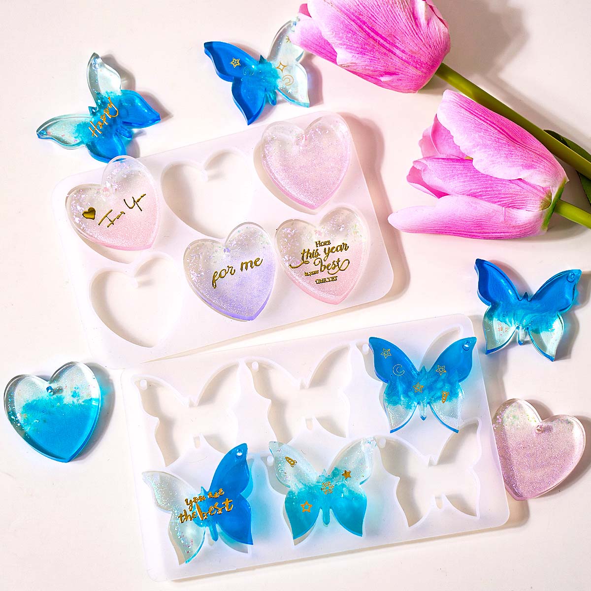 Resin Art Epoxy - Six-hole with Holes Earring Silicone Mold