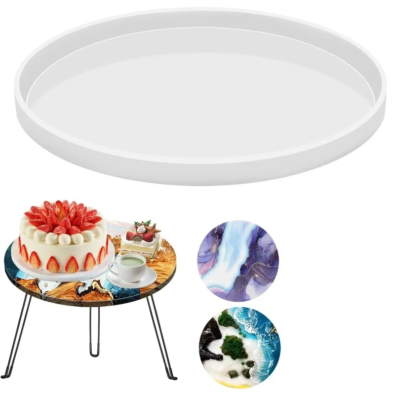 Resin Art Tray - Round Epoxy Table Resin Molds, Large