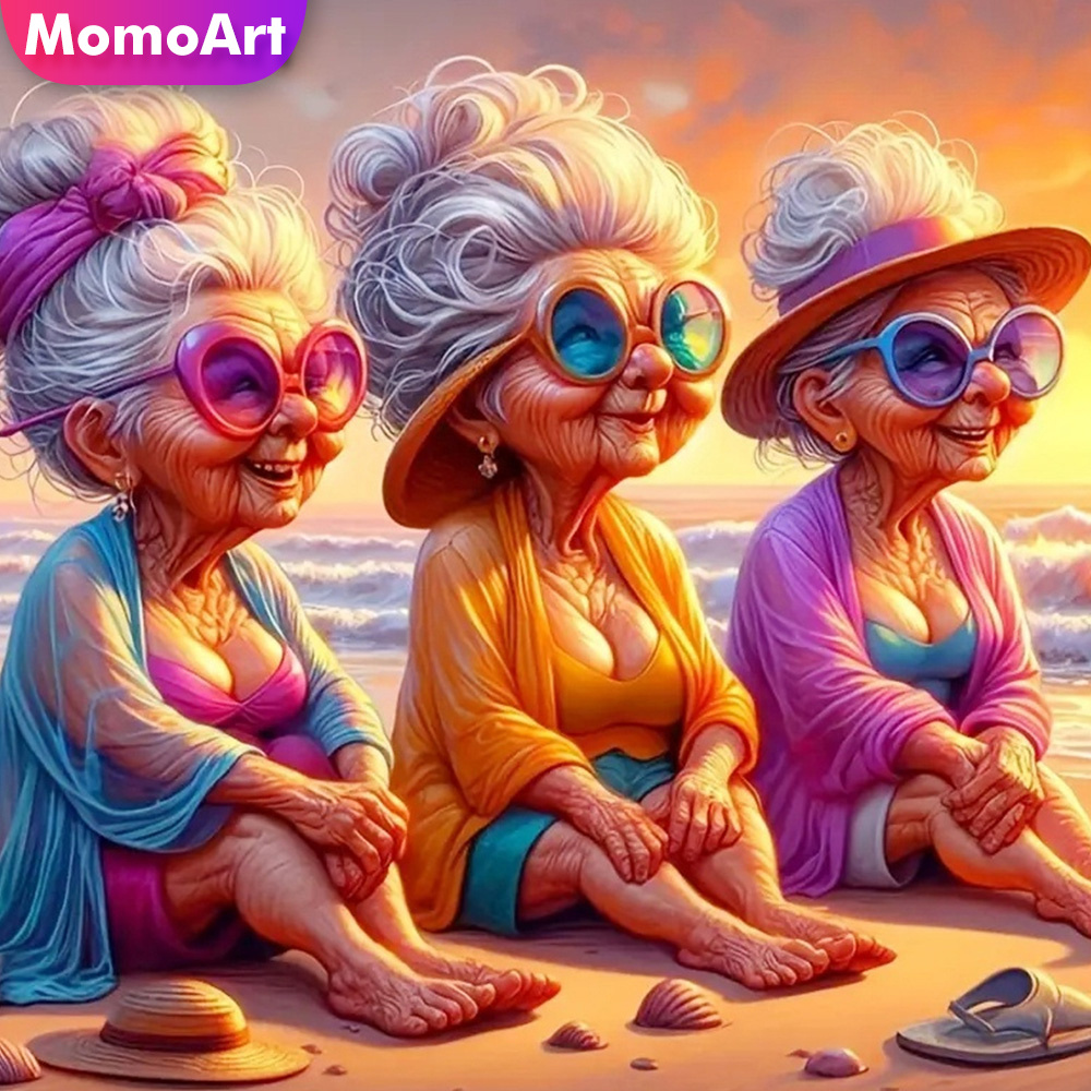 Resin Art Wall - Momoart Diamond Painting Old Lady Women