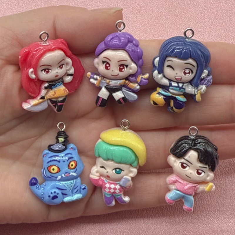 Resin Art Earrings - 10pcs resin cartoon pendant, DIY jewelry