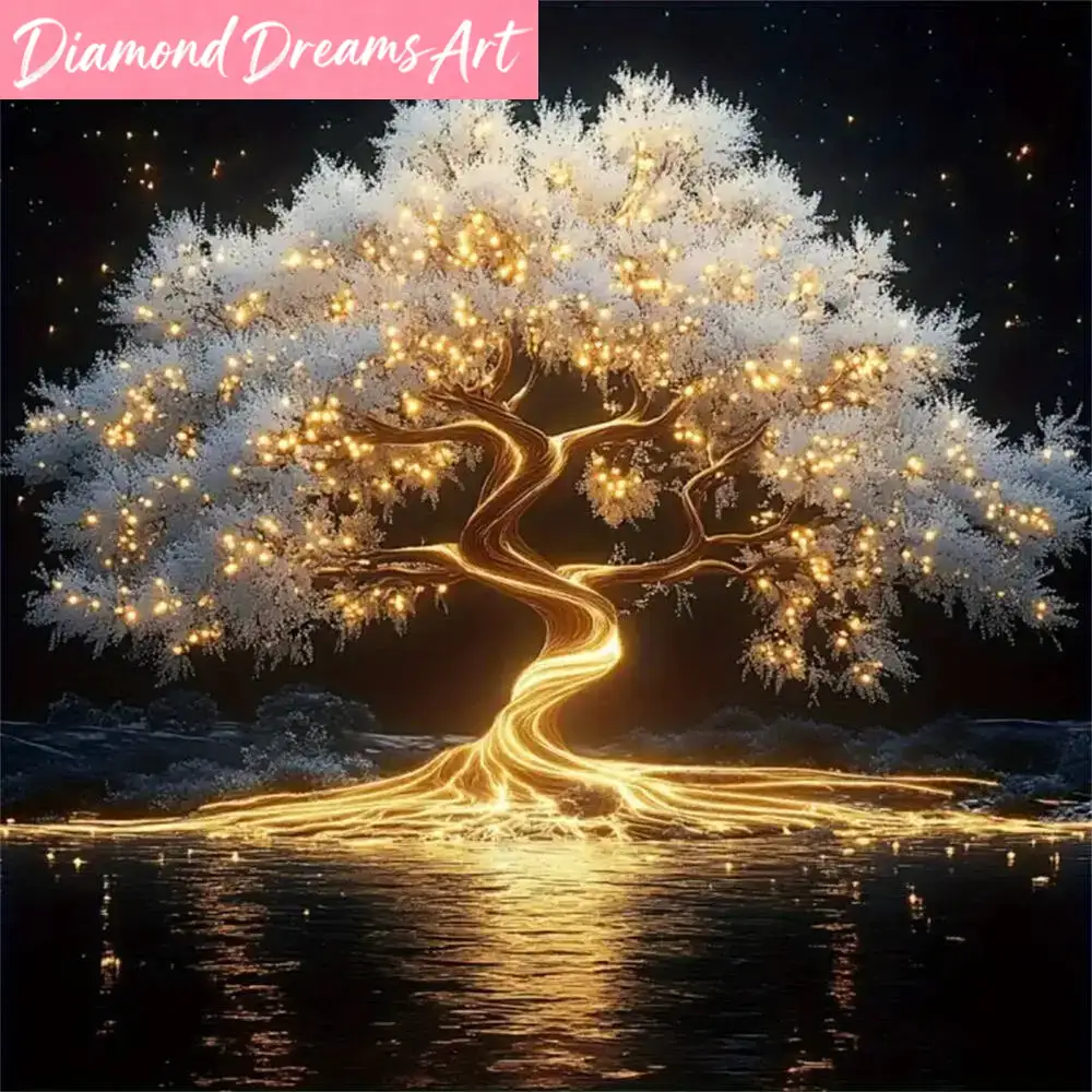Resin Art Tree - Frameless, Diamond Mosaic Tree Of Life