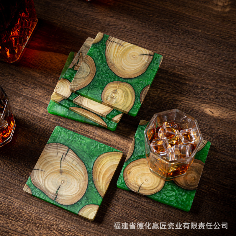 Resin Art Wooden Tray - Zen Ink-Art Dry Brew Tea Tray