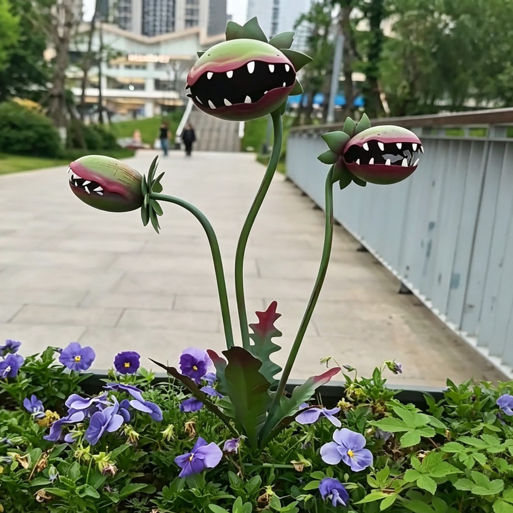 Resin Art Sculptures - Carnivorous Flower Garden Stake 25 Inch