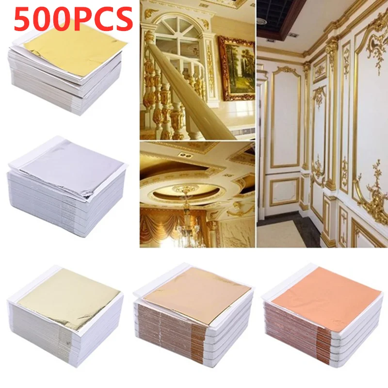 Gold Leaf Foil - 500 Sheets Imitation Gold Silver Foil