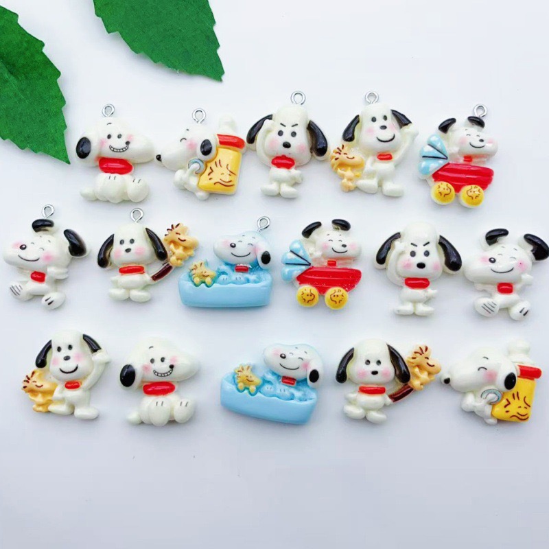 Resin Art Earrings - 12pcs resin cartoon dog pendant, DIY