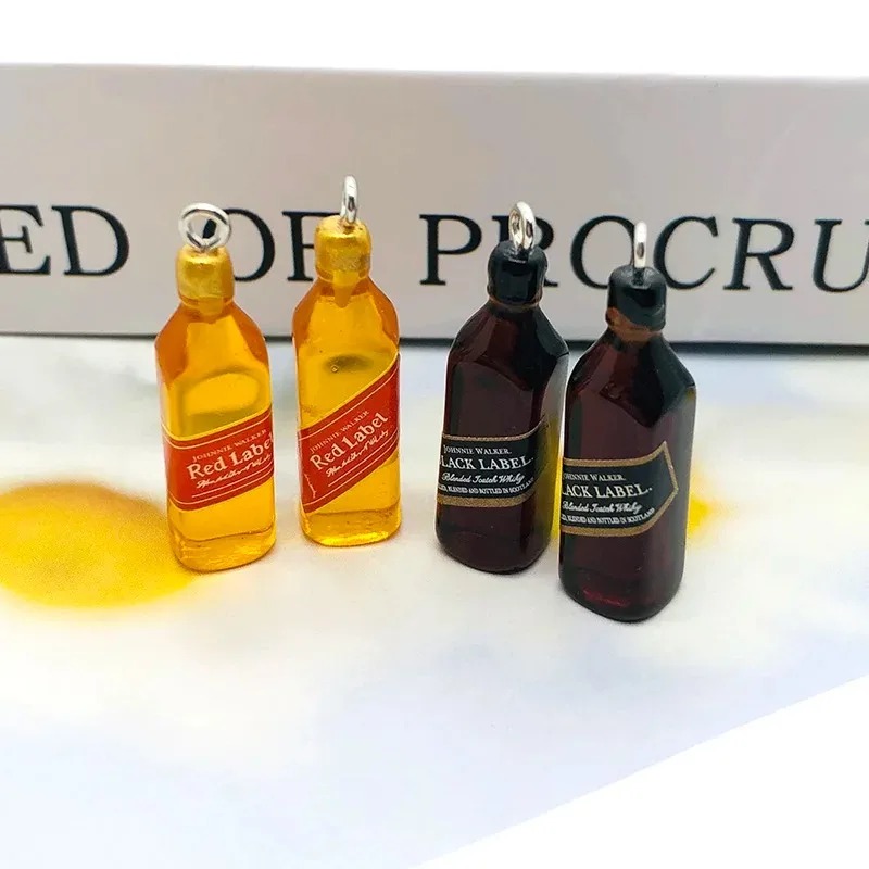 Resin Art Earrings - 10Pcs Tiny Wine Bar Bottle Resin