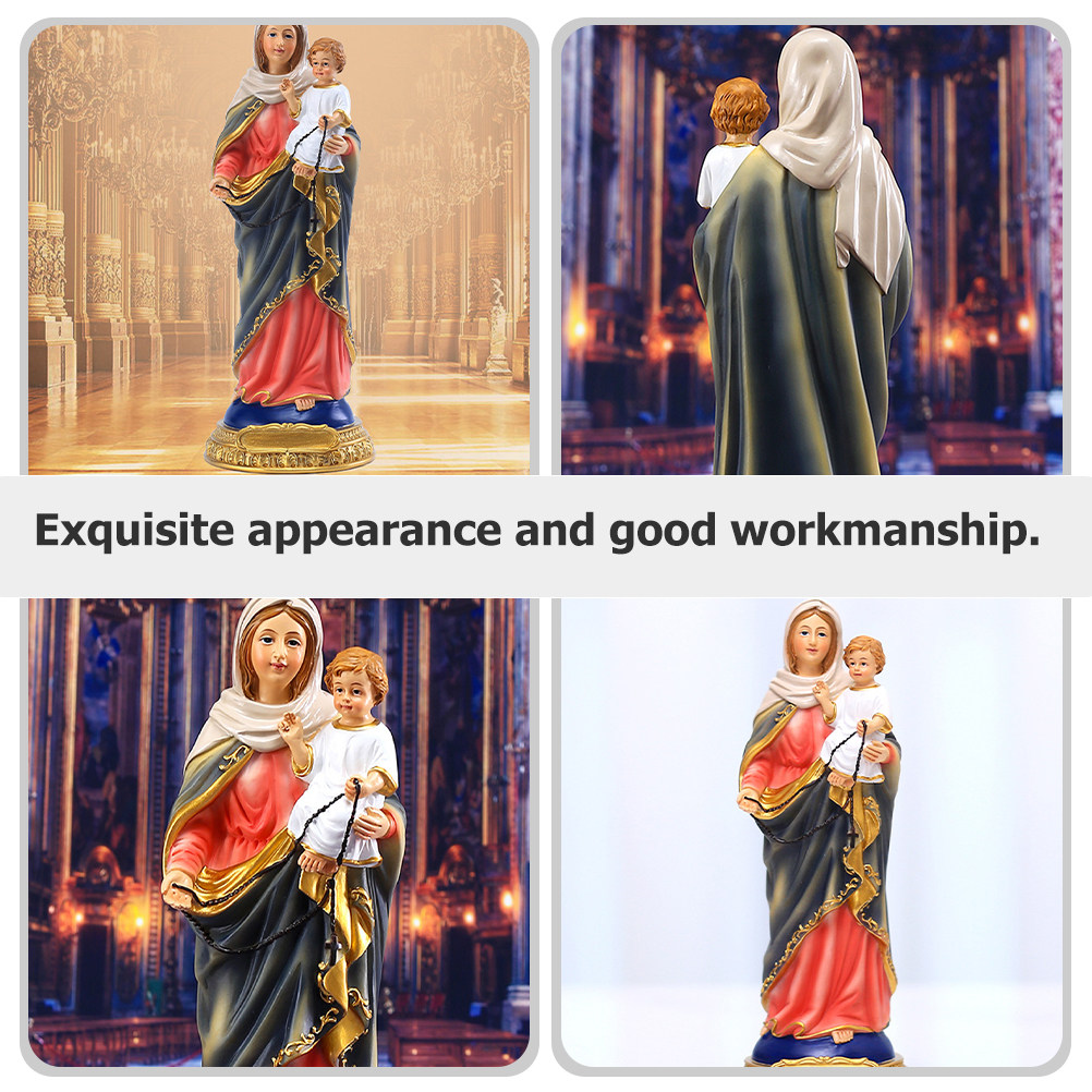 Resin Art Mary - Virgin Mary Resin Religious Ornament Desktop