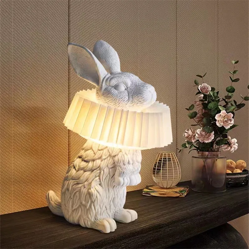 Resin Art On Floor - Modern Adorable Rabbit Table Lamp Led
