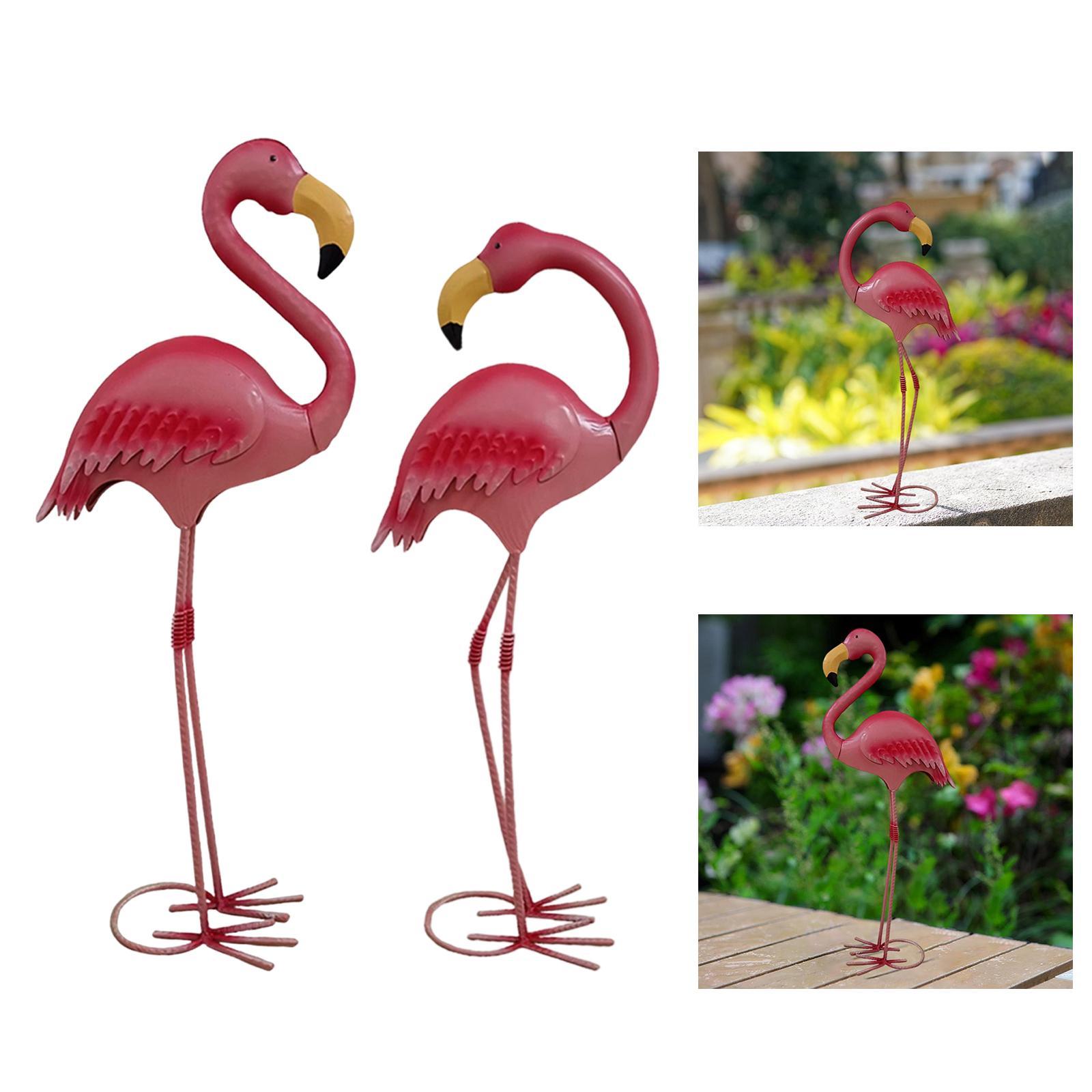 Resin Art Sculptures - Garden Statue Metal Yard Art,Flamingo Sculpture