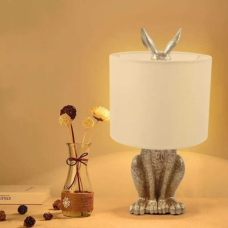 Resin Art On Floor - Modern Minimalist Design Rabbit Desk Lamp