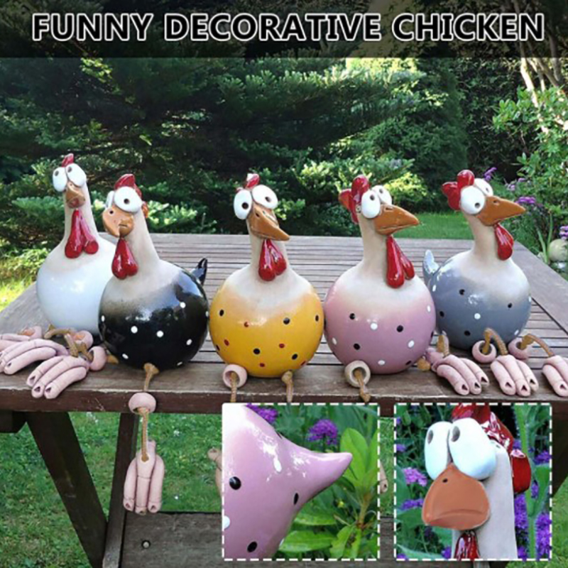 Funny Chicken Fence Decor Resi - огляд і ціна Resin Art Sculptures