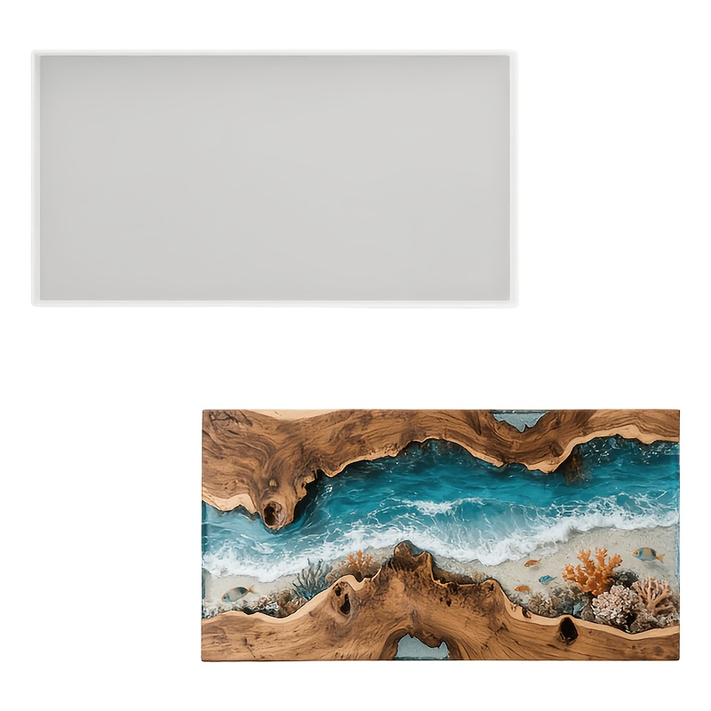 Large Epoxy Resin River Table  - огляд і ціна Resin Art Wooden Tray