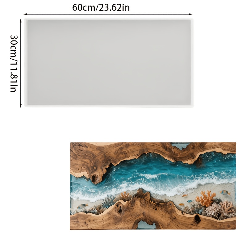 Large Epoxy Resin River Table  - огляд і ціна Resin Art Wooden Tray