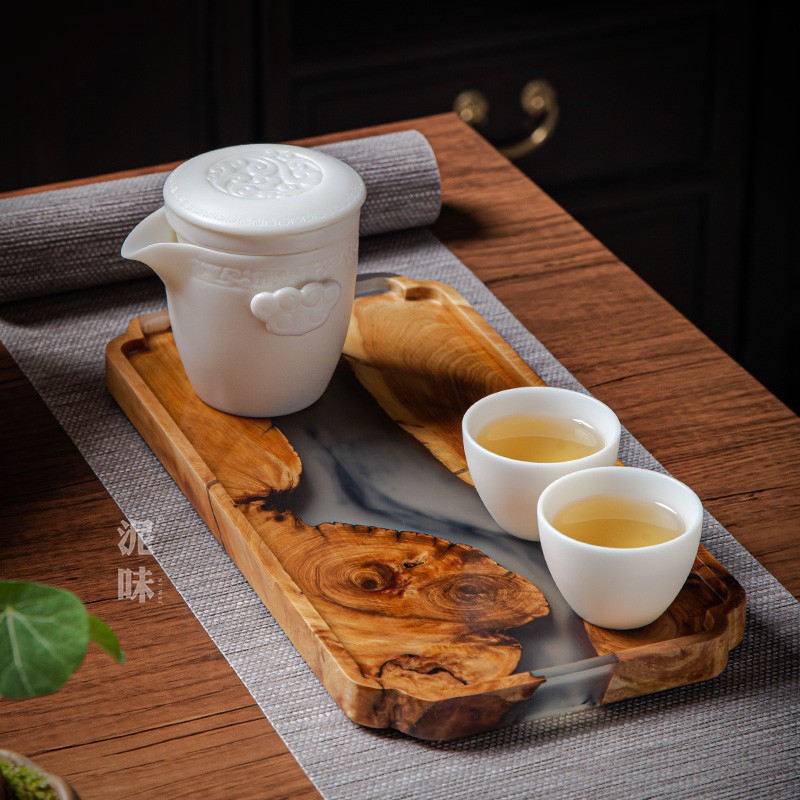Japanese Zen Style Thuja Wood  - огляд і ціна Resin Art Wooden Tray