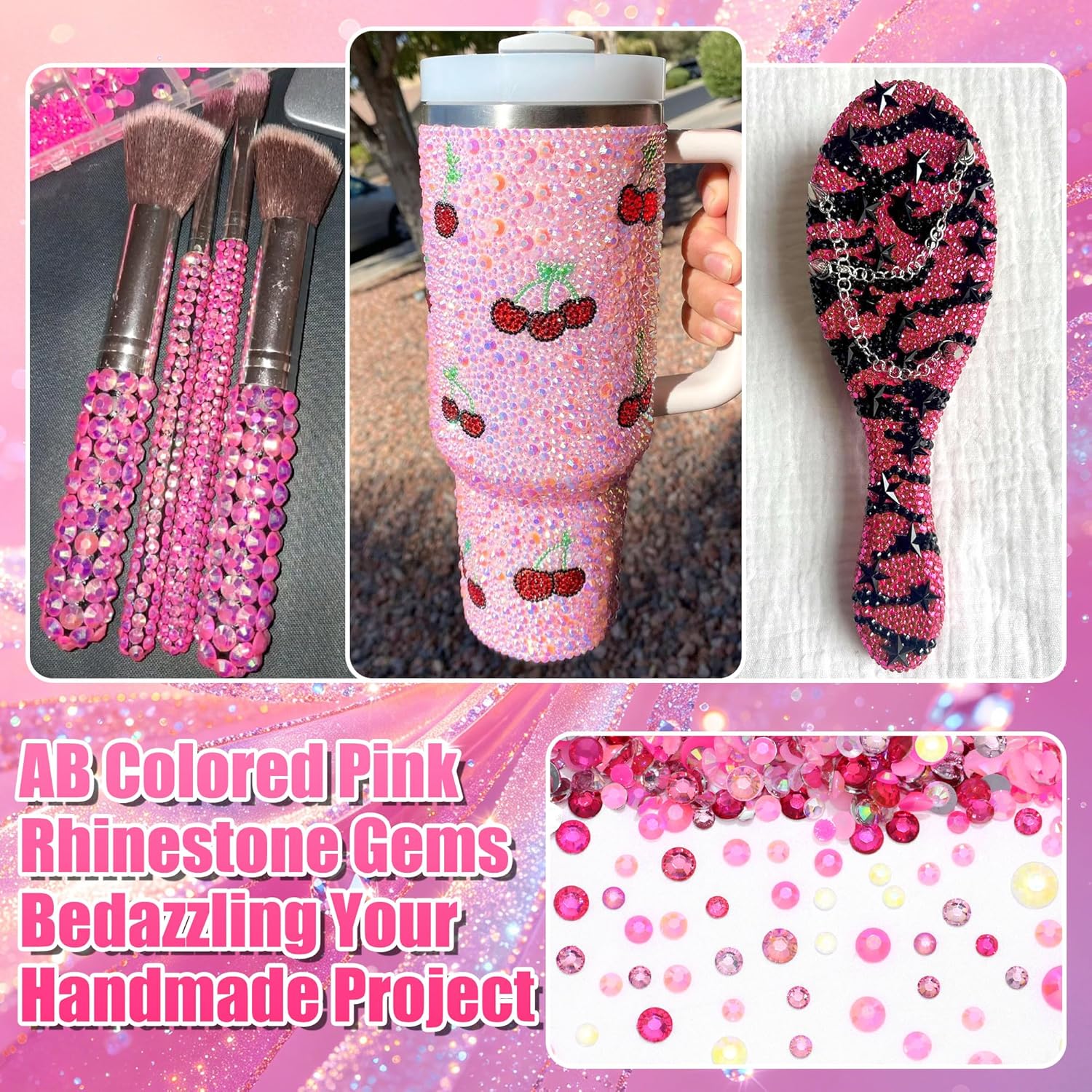 PINK Flatback Resin Rhinestone - огляд і ціна Resin Art Quantity