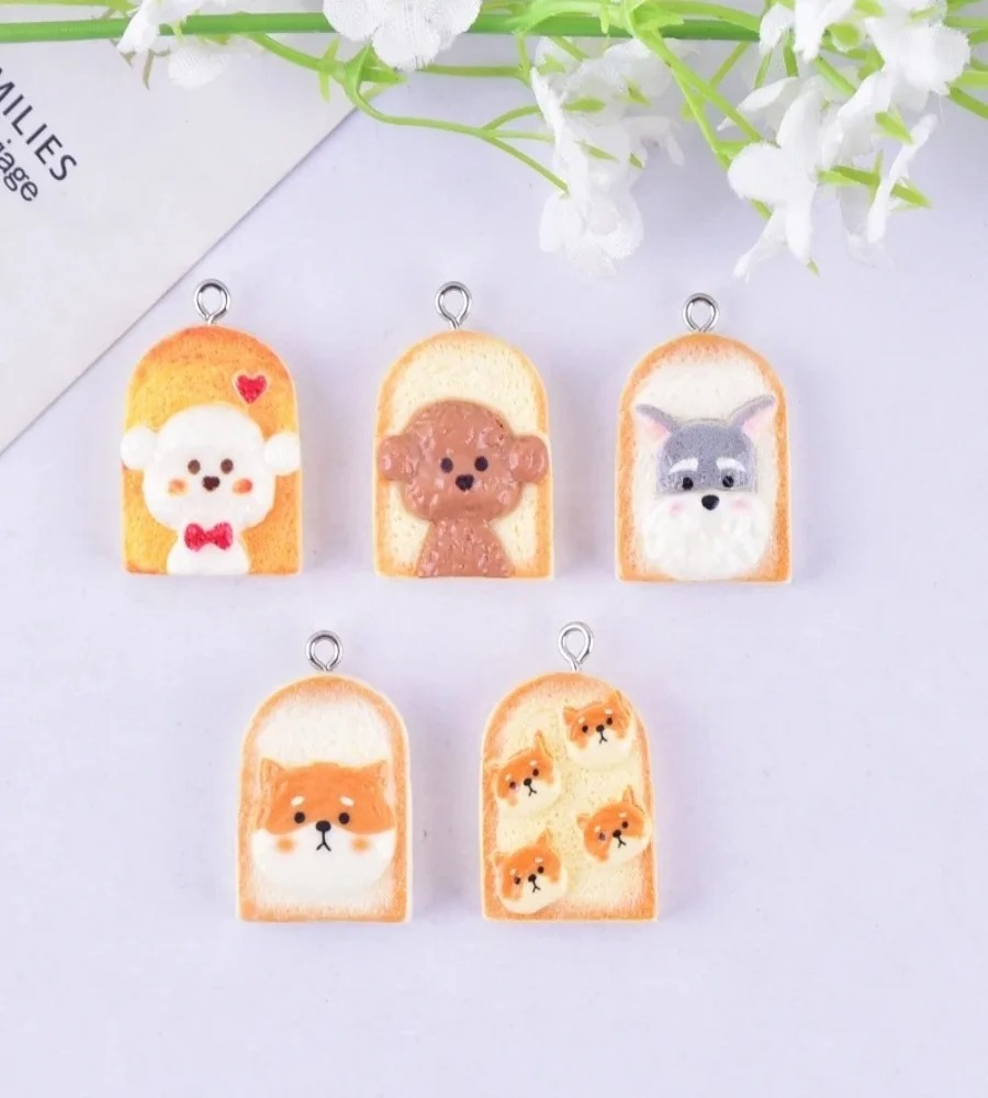 10Pcs Cute Toast Dog Resin Pen - огляд і ціна Resin Art Earrings