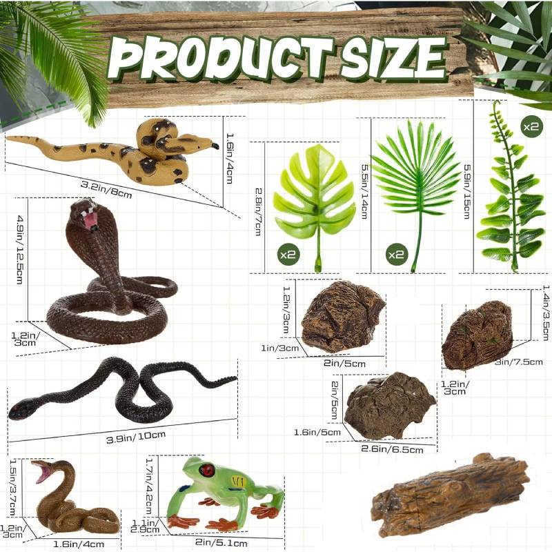 15 Pcs Snake Cake Toppers Deco - огляд і ціна Resin Art Tree