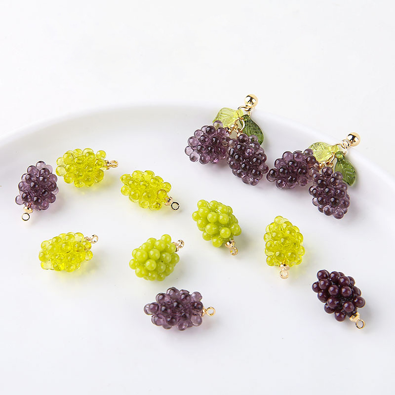 6pcs Cute Little Grapes Resin  - огляд і ціна Resin Art Earrings