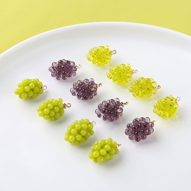 6pcs Cute Little Grapes Resin  - огляд і ціна Resin Art Earrings
