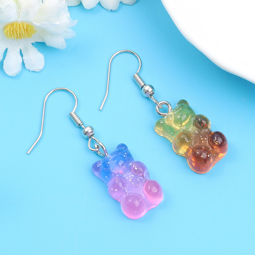 DW82 10Pcs Dual Color Resin Be - огляд і ціна Resin Art Earrings
