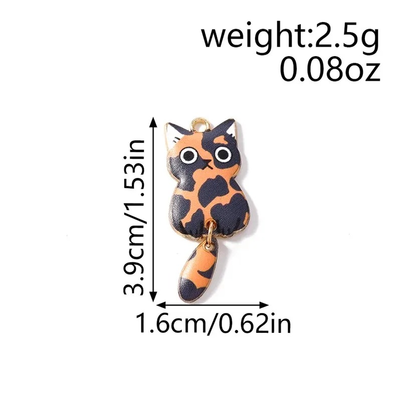 10Pcs 16×39mm Cute Cartoon Cat - огляд і ціна Resin Art Earrings