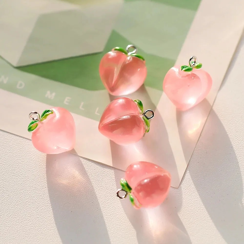 10Pcs Transparent Pink Peach R - огляд і ціна Resin Art Earrings