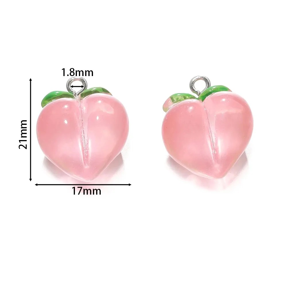 10Pcs Transparent Pink Peach R - огляд і ціна Resin Art Earrings
