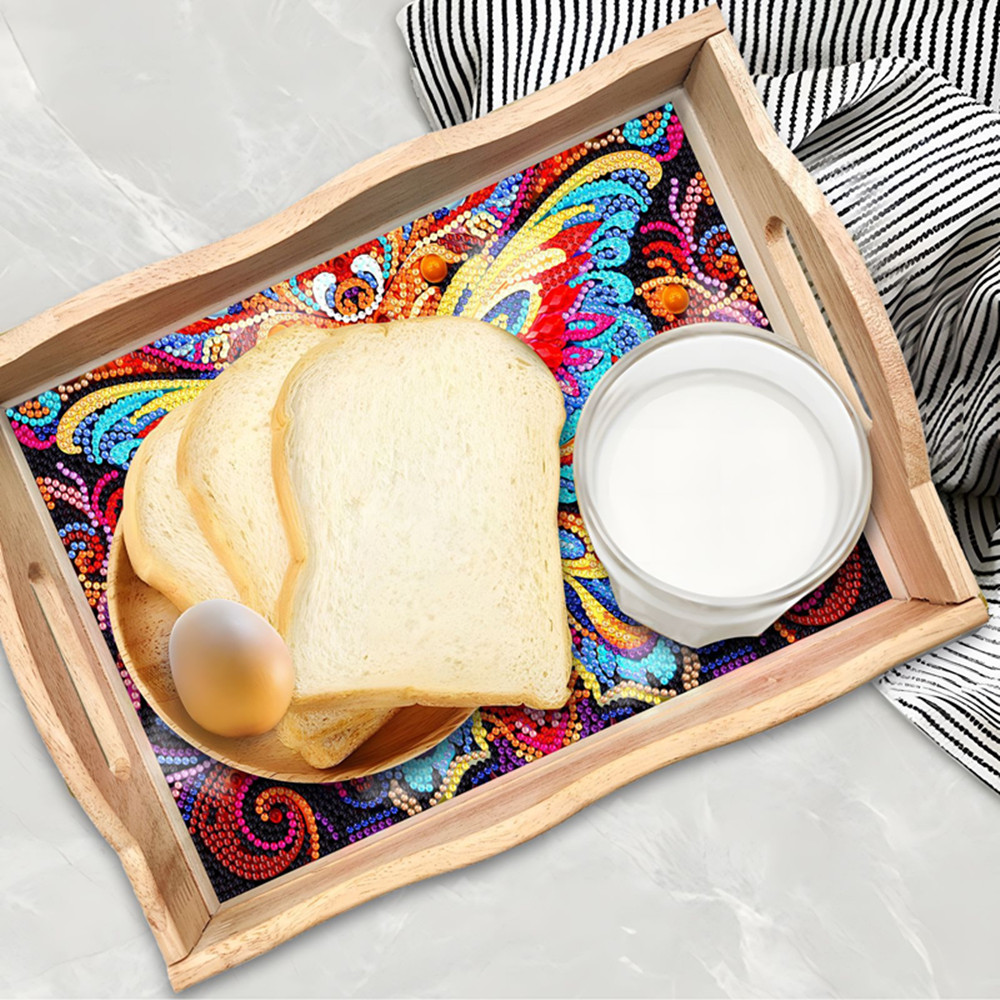 5D DIY Diamond Painted Wooden  - огляд і ціна Resin Art Wooden Tray