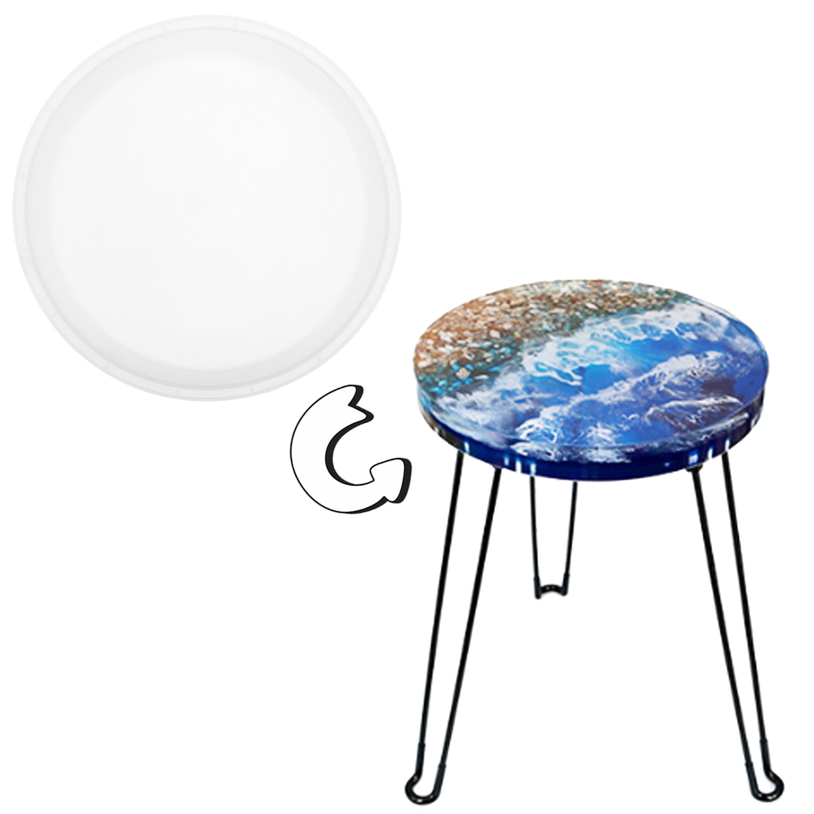 Premium Round Silicone Mold Se - огляд і ціна Resin Art Wooden Tray