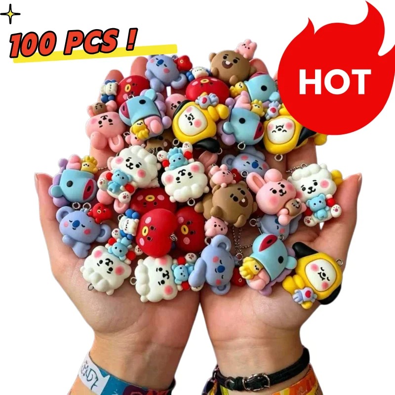 7pcs BT21 Resin Cartoon Charm  - огляд і ціна Resin Art Earrings