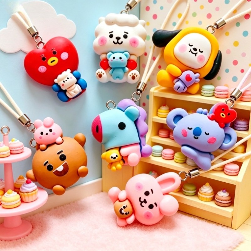 7pcs BT21 Resin Cartoon Charm  - огляд і ціна Resin Art Earrings