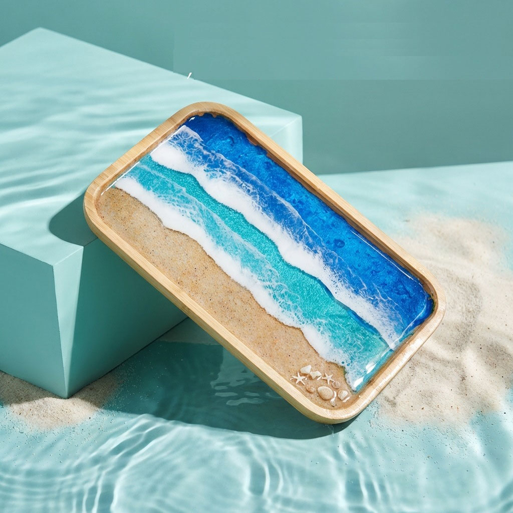Epoxy Resin Ocean Art Decorati - огляд і ціна Resin Art Wooden Tray