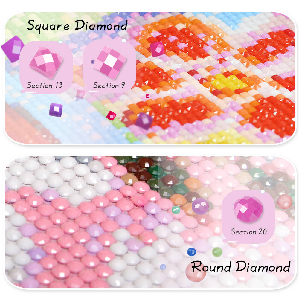 Frameless, Full Square Round D - огляд і ціна Resin Art Flower
