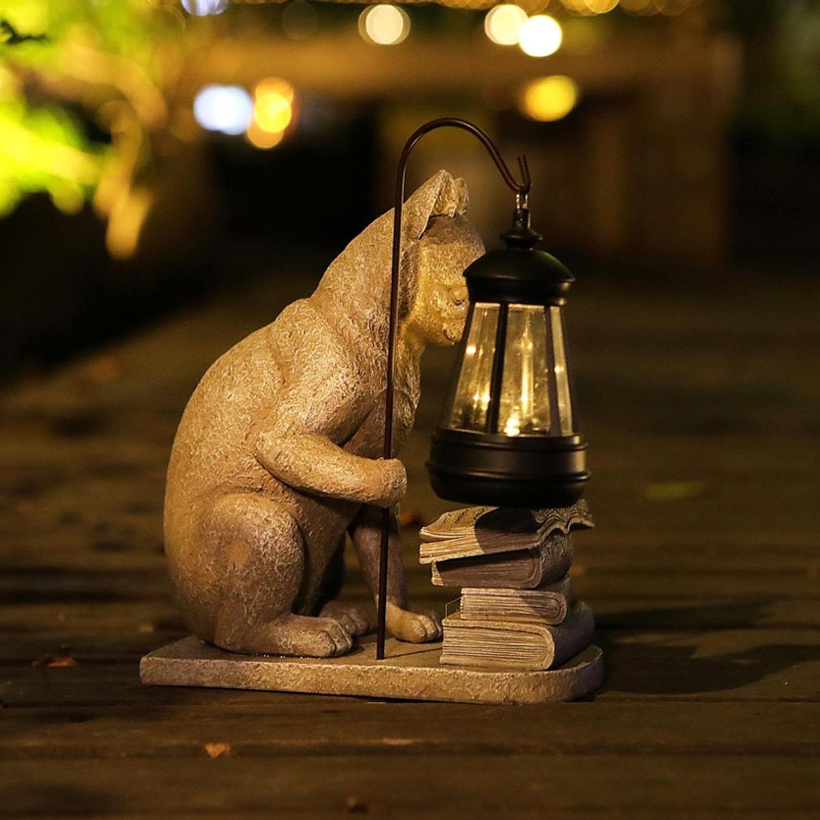 Cat Solar Garden Mini Statue S - огляд і ціна Resin Art Sculptures