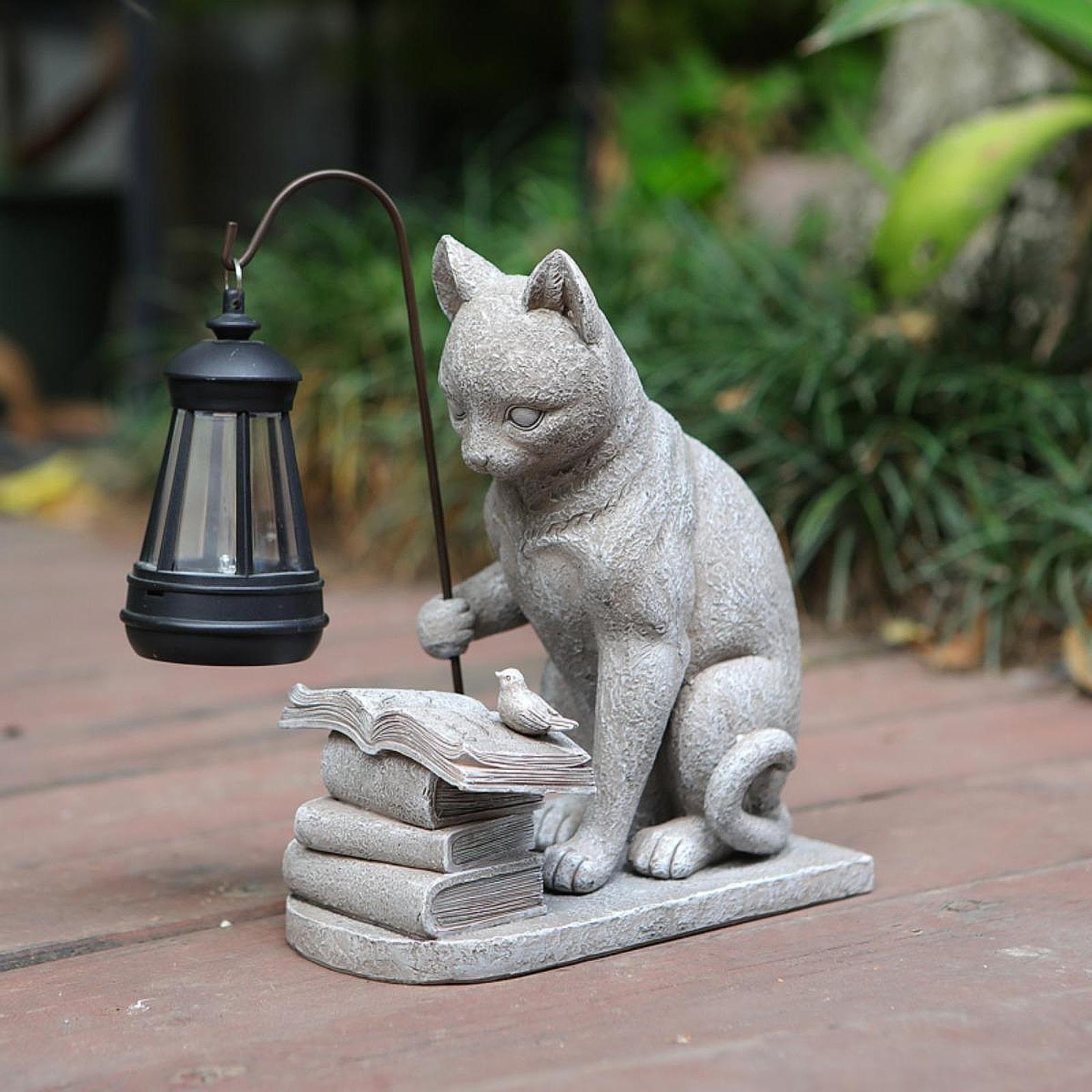 Cat Solar Garden Mini Statue S - огляд і ціна Resin Art Sculptures