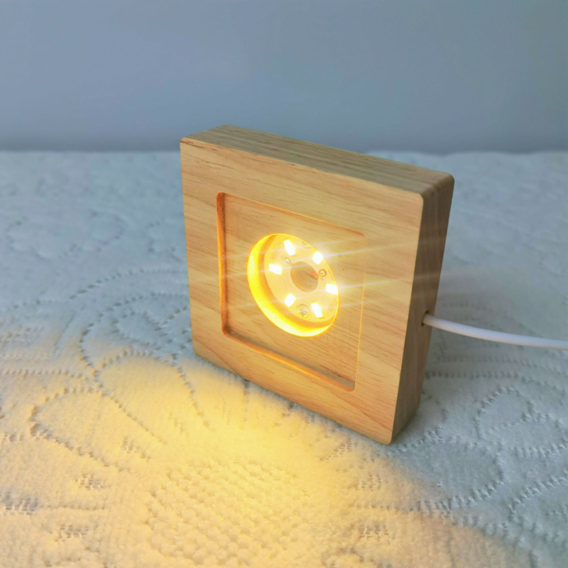 Square LED Lights Display Base - огляд і ціна Resin Art Wooden Tray