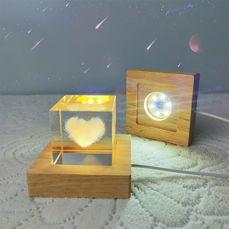 Square LED Lights Display Base - огляд і ціна Resin Art Wooden Tray