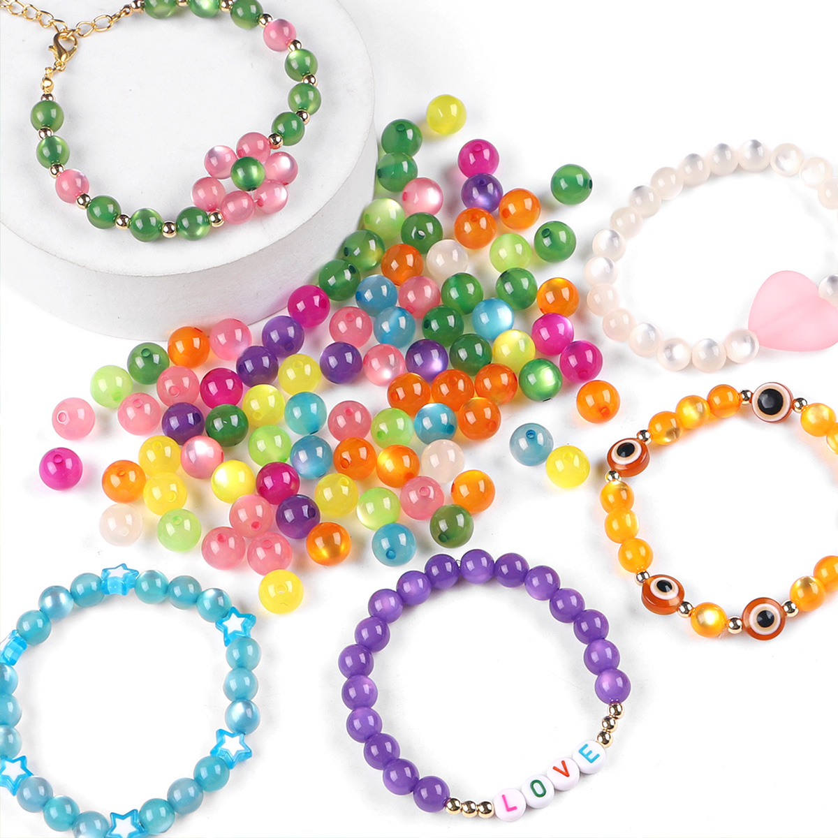 100pcs 6/8mm Resin Imitation C - огляд і ціна Resin Art Earrings