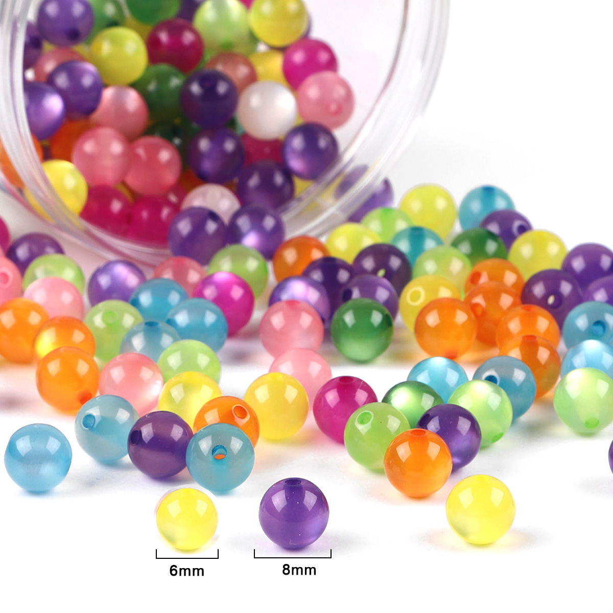 100pcs 6/8mm Resin Imitation C - огляд і ціна Resin Art Earrings